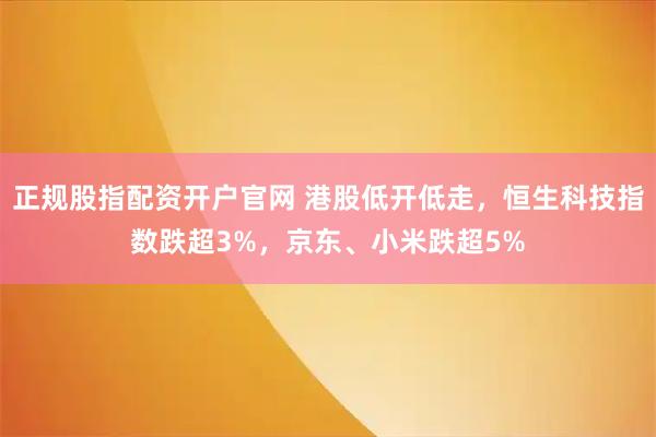正规股指配资开户官网 港股低开低走,恒生科技指数跌超3%,京东、小米跌超5%